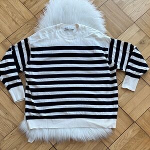 Zara Black and White Striped Sweater